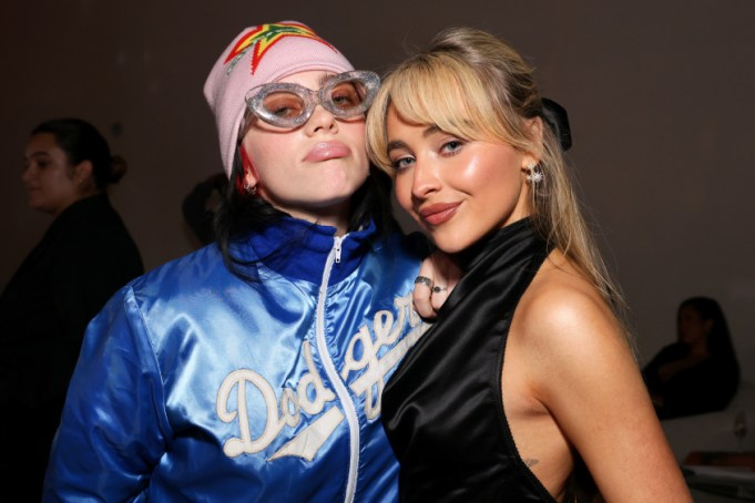 HOLLYWOOD, CALIFORNIA - DECEMBER 02: (L-R) Billie Eilish and Sabrina Carpenter attend Variety's Hitmakers presented by Sony Audio on December 02, 2023 in Hollywood, California. (Photo by Rodin Eckenroth/Variety via Getty Images)