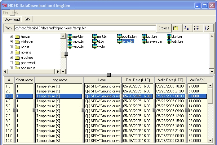 Figure 18: User wants to generate a file of the temperature of the Pacific Northwest