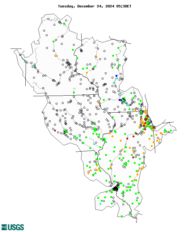 USGS Streamflow Map - MS River Basin