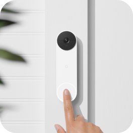 Person clicking on Google Nest Doorbell Camera