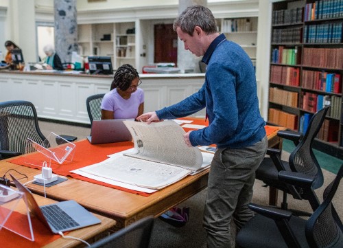 Researchers in the reading room