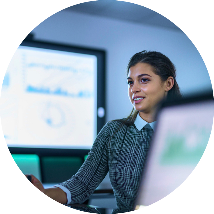 Woman working on her computer