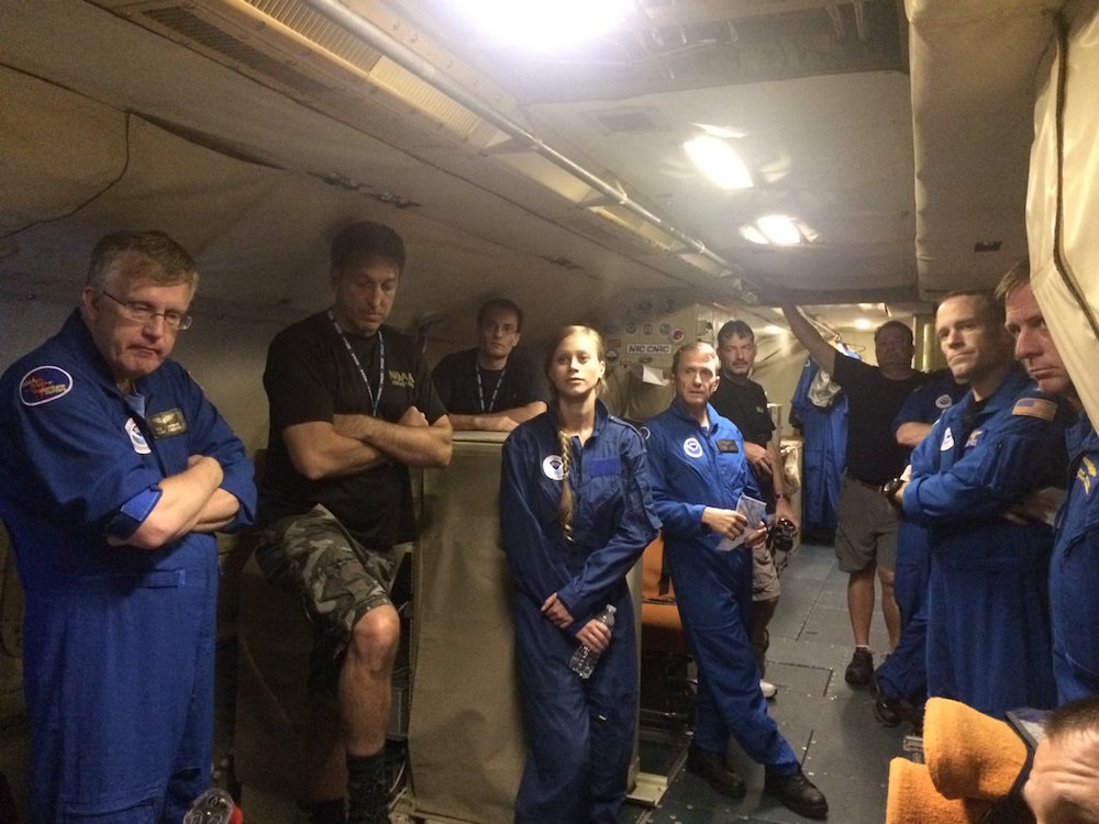 NOAA Hurricane Hunter crew before takeoff. Image credit: NOAA