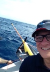 AOML's Principal Investigator, Dr. Gustavo Goni, takes a selfie with the glider before deployment. Image credit: NOAA 