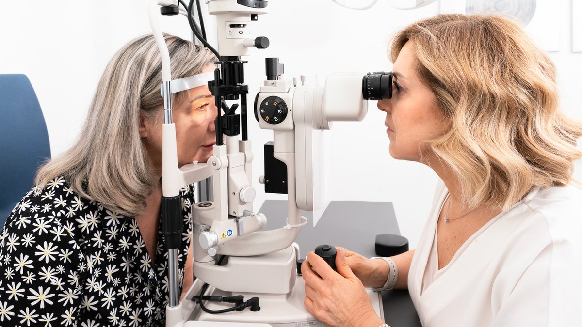 Female ophthalmologist in her own modern clinic