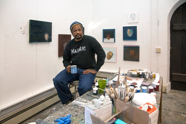 A portrait photo of Steve Locke in his studio