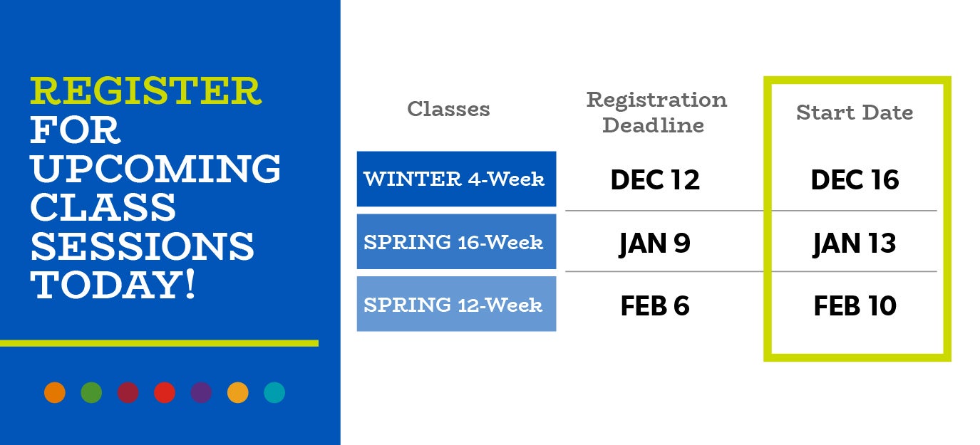 Winter registration deadlines