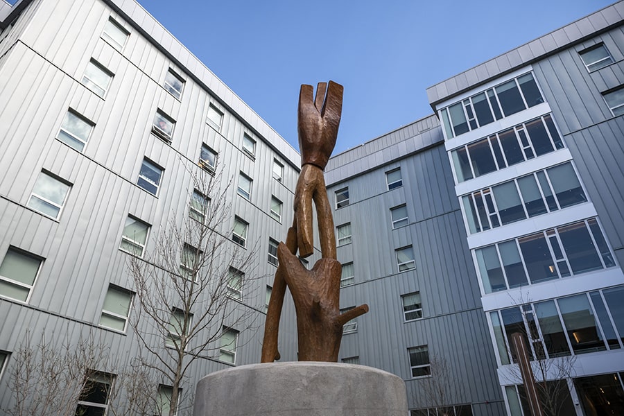 Inverted Dancer wooden art sculpture