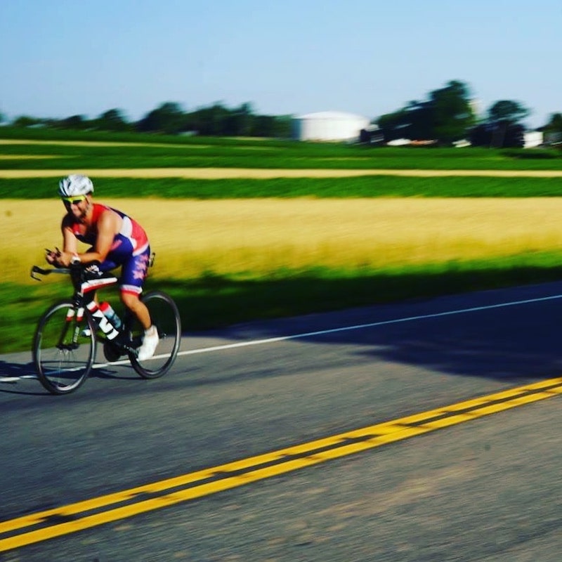 Octavio Mesner riding a racing bicycle