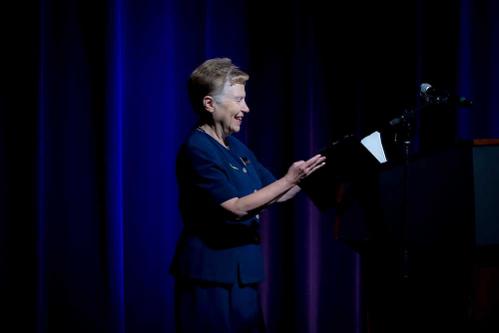 Dr. Hammond presenting at a podium