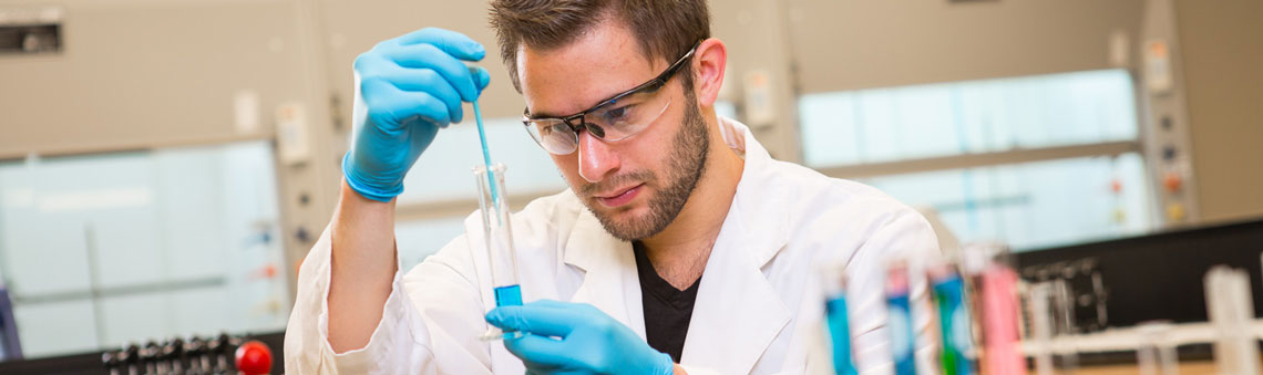 student working in a lab