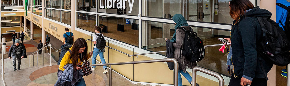 Students walking in hallway