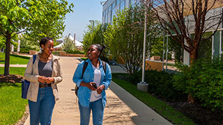 students walking on campus