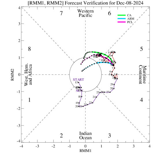 15-Day verification of the MJO index from the CA