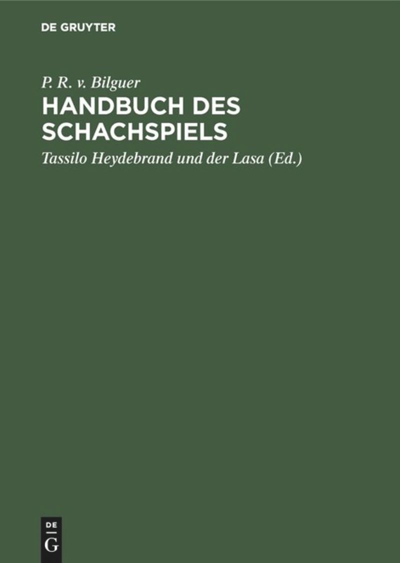 book: Handbuch des Schachspiels