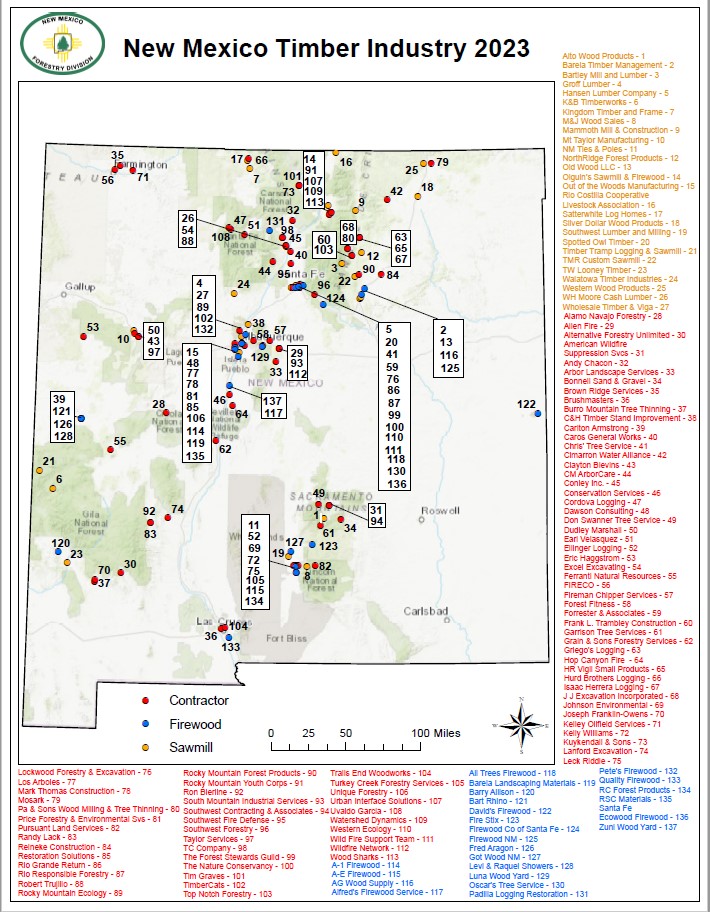 Map of the forest industry