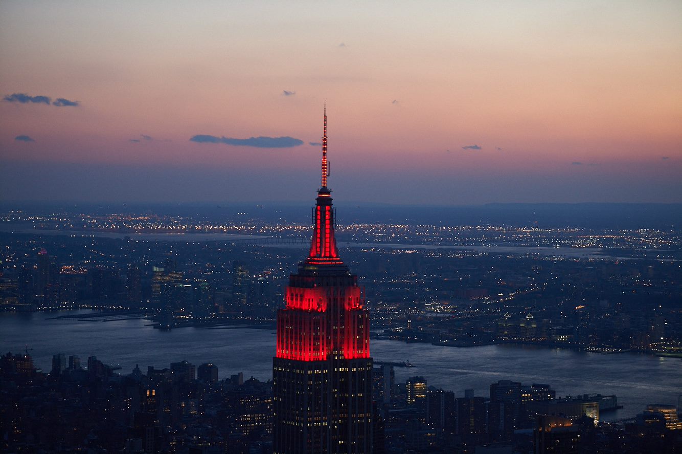 Red Building Lights