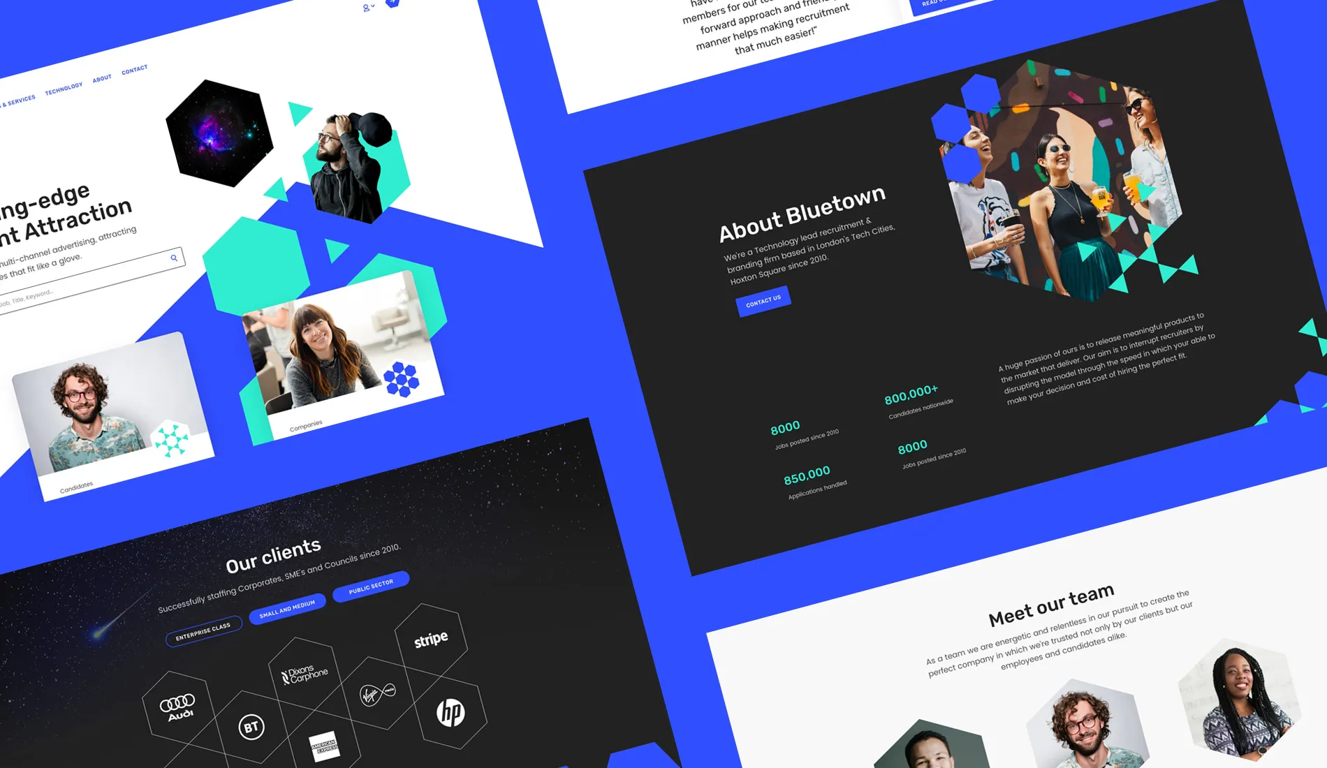 Recruitment website design for recruitment agency Bluetownonline