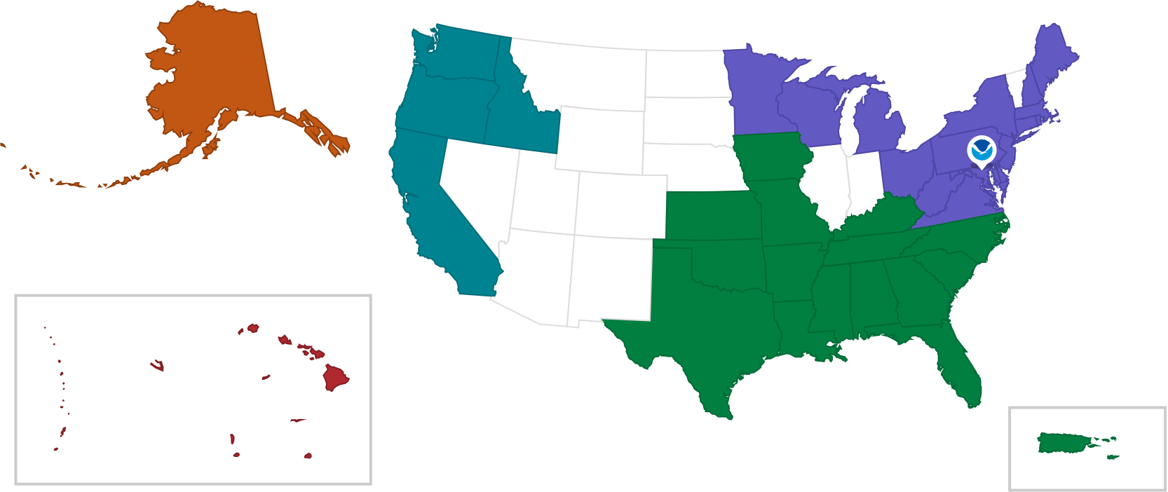 NOAA Fisheries Map