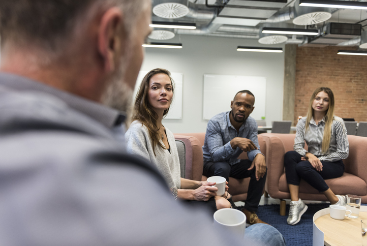 A man opens up during a support group for sex addiction