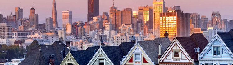 San Francisco skyline at sunset