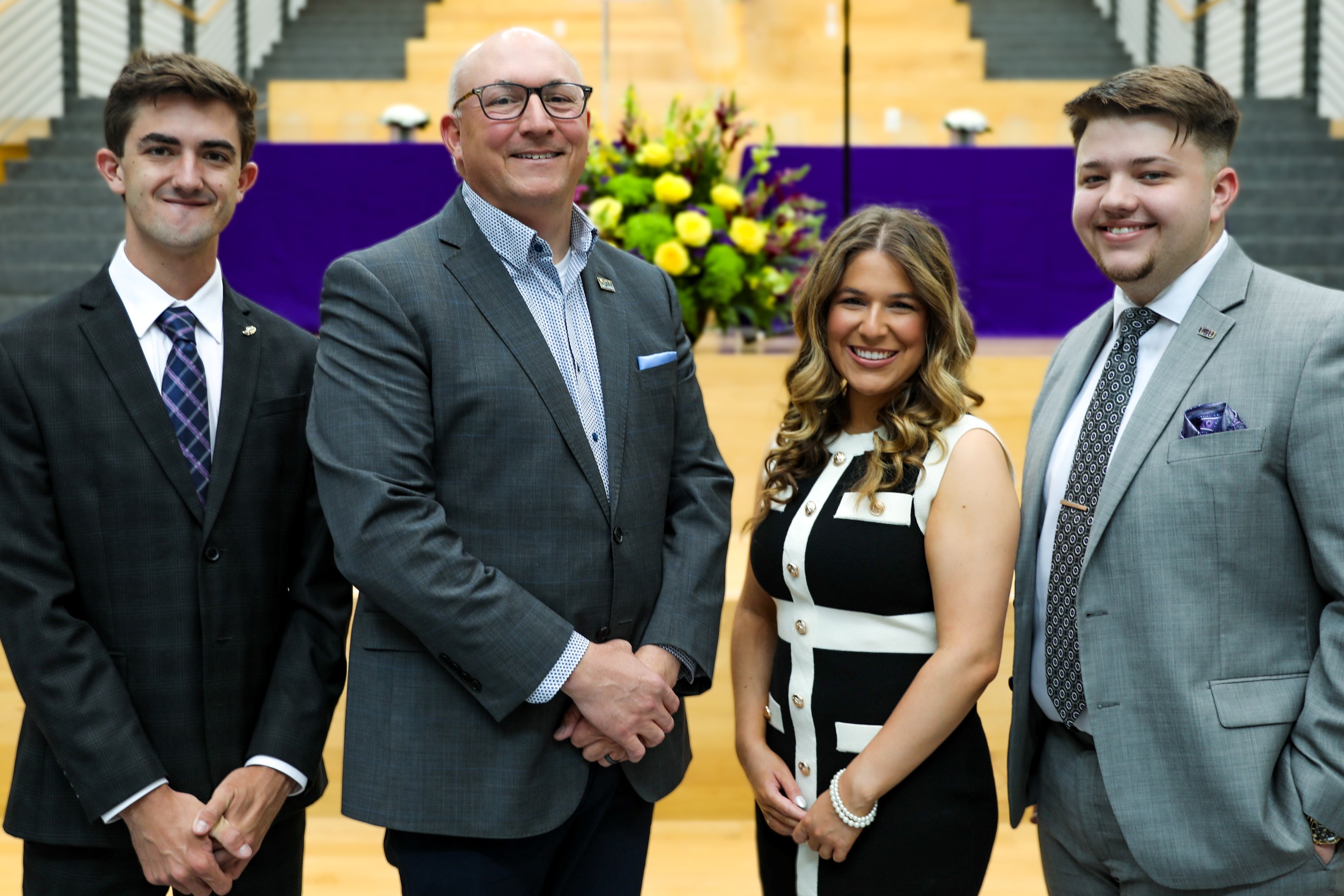 Martingayle, Dr. Matt Lee, Hebert and Mayfield at Tiger Twelve ceremony