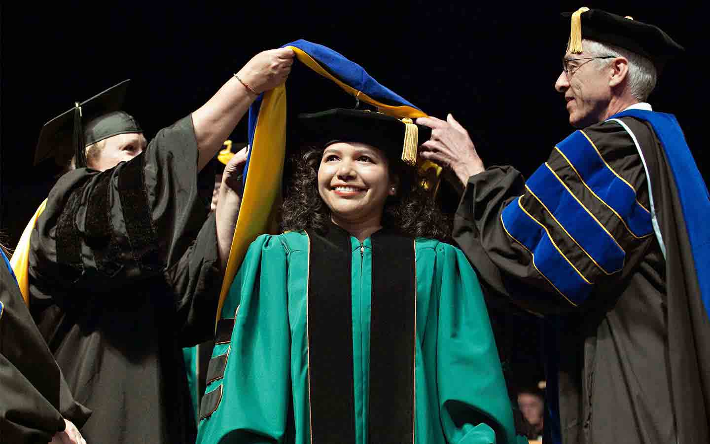 Student at commencement ceremony