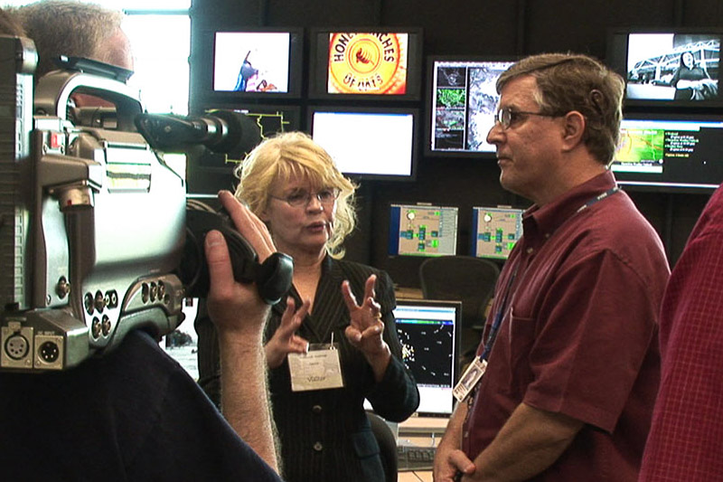 NSSL researcher being interviewed