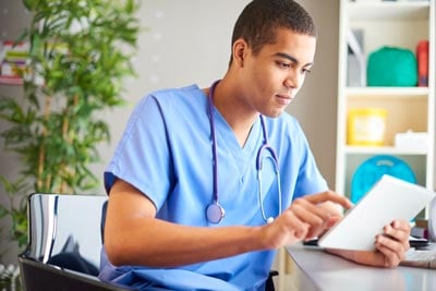 Nursing student with tablet