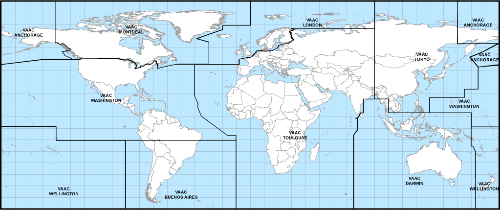 Map of VAAC worldwide