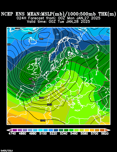 NCEP Ensemble t = 024 hour forecast product