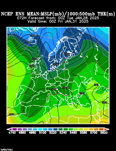 NCEP Ensemble t = 072 hour forecast product