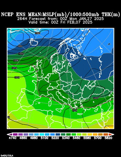 NCEP Ensemble t = 264 hour forecast product