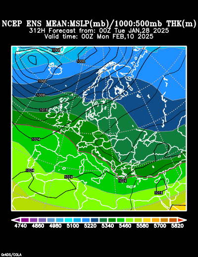 NCEP Ensemble t = 312 hour forecast product