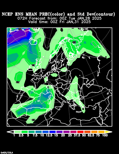 NCEP Ensemble t = 072 hour forecast product