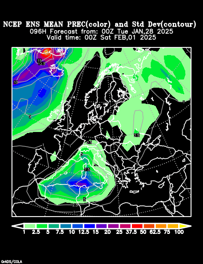 NCEP Ensemble t = 096 hour forecast product