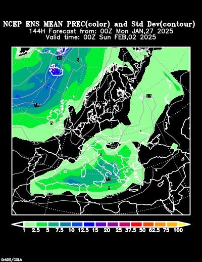 NCEP Ensemble t = 144 hour forecast product