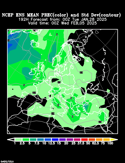 NCEP Ensemble t = 192 hour forecast product