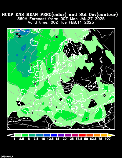 NCEP Ensemble t = 360 hour forecast product