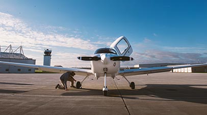 Airplane at the Purdue University airport.