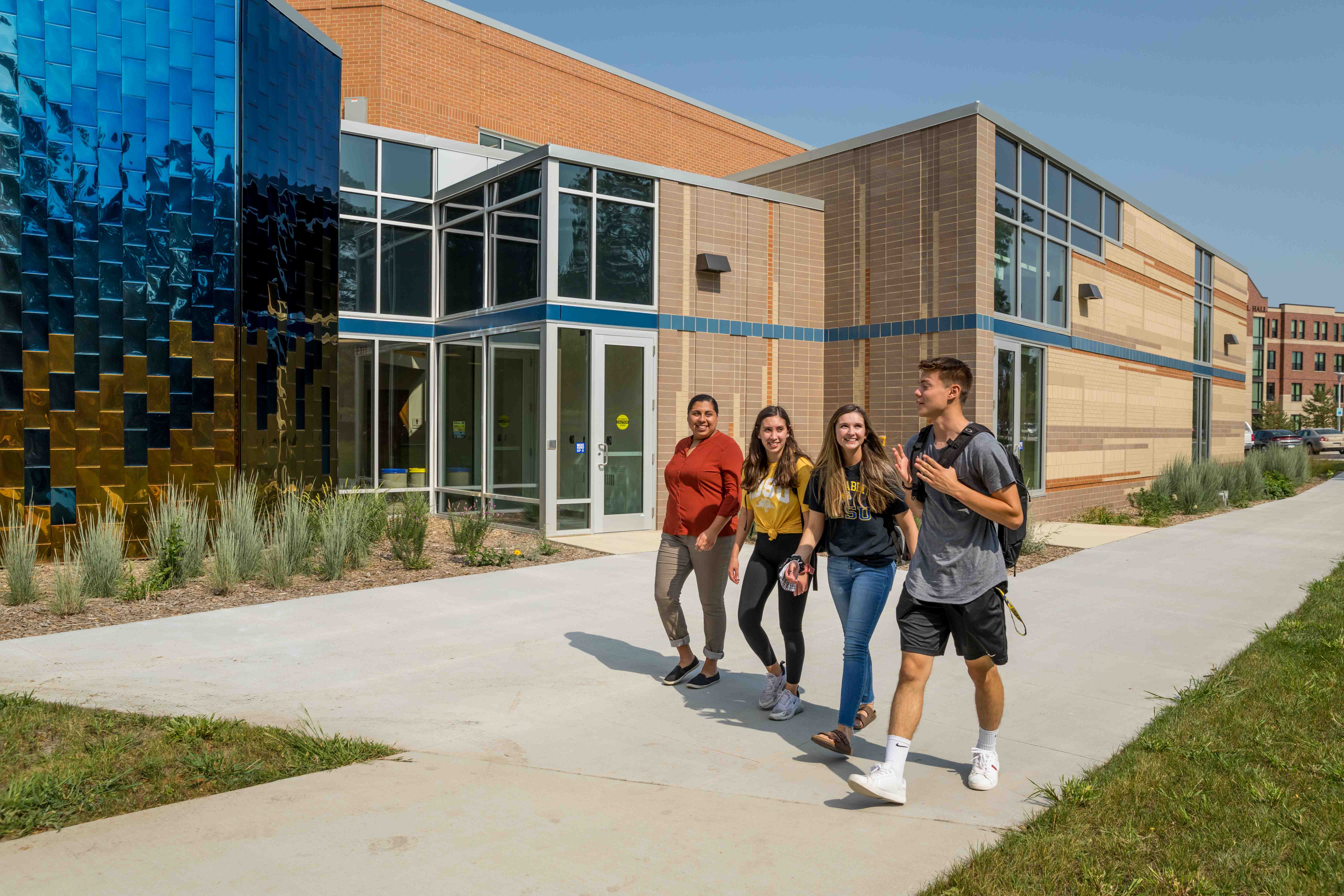 Students walking by the AISC