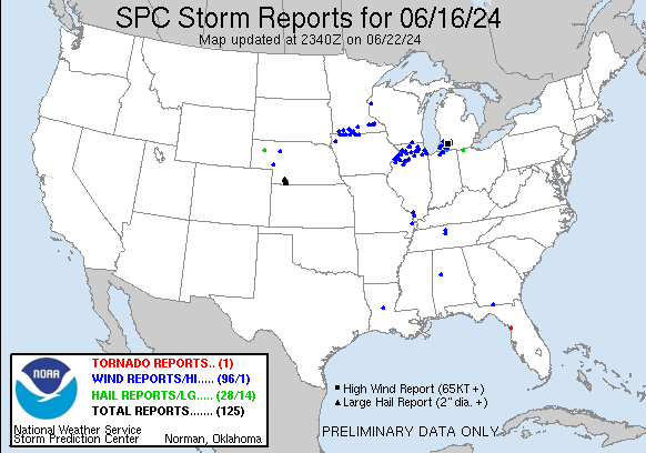 Preliminary Map of Storm Reports