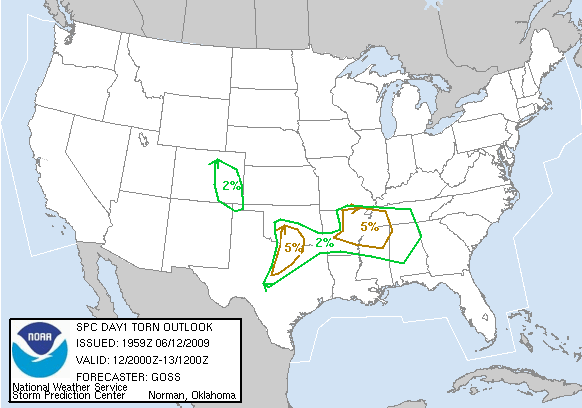 20090612 2000 UTC Day 1 Tornado Probabilities Graphic