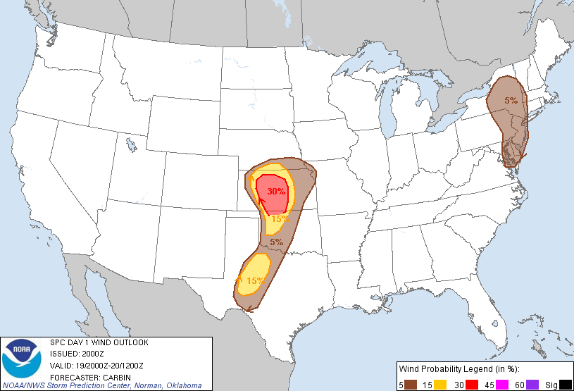 20110519 2000 UTC Day 1 Damaging Wind Probabilities Graphic