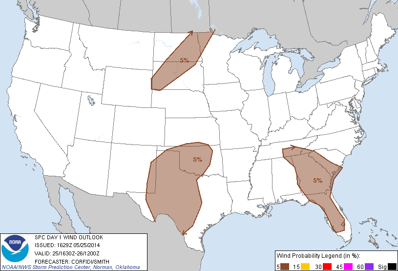 20140525 1630 UTC Day 1 Damaging Wind Probabilities Graphic