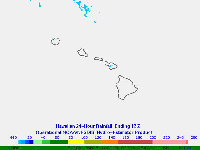 Hydro-Estimator - Eastern Pacific - Hawaii - 24 Hour Estimated Rainfall Images