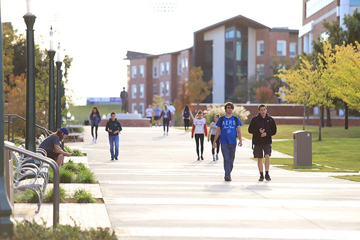 students walking