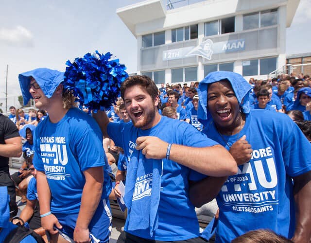 students cheering