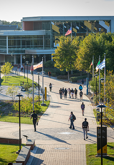 students on campus