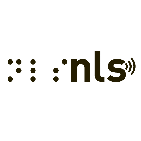 National Library Service to the Blind and Print Disabled - the nls logo consisting of nls in text and also in braille